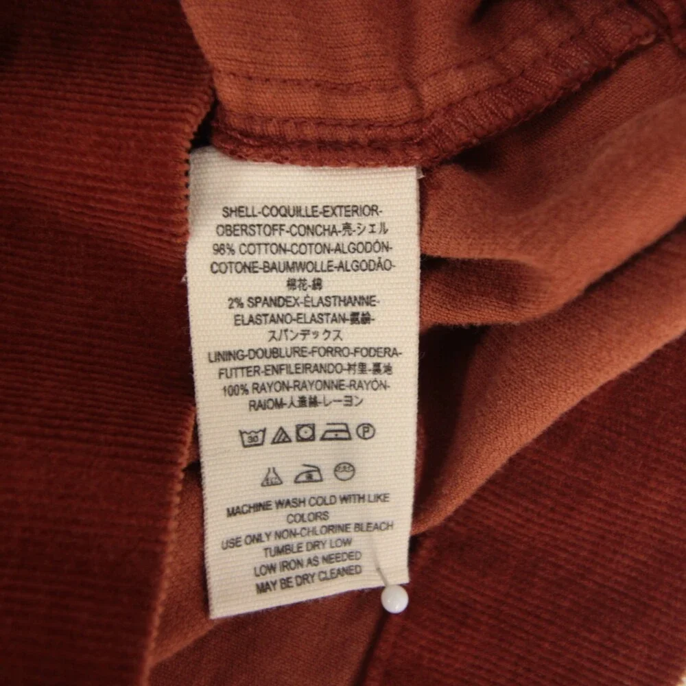 Free People Old School Love Pinafore Dress Womens 2 Rust Corduroy Button Front